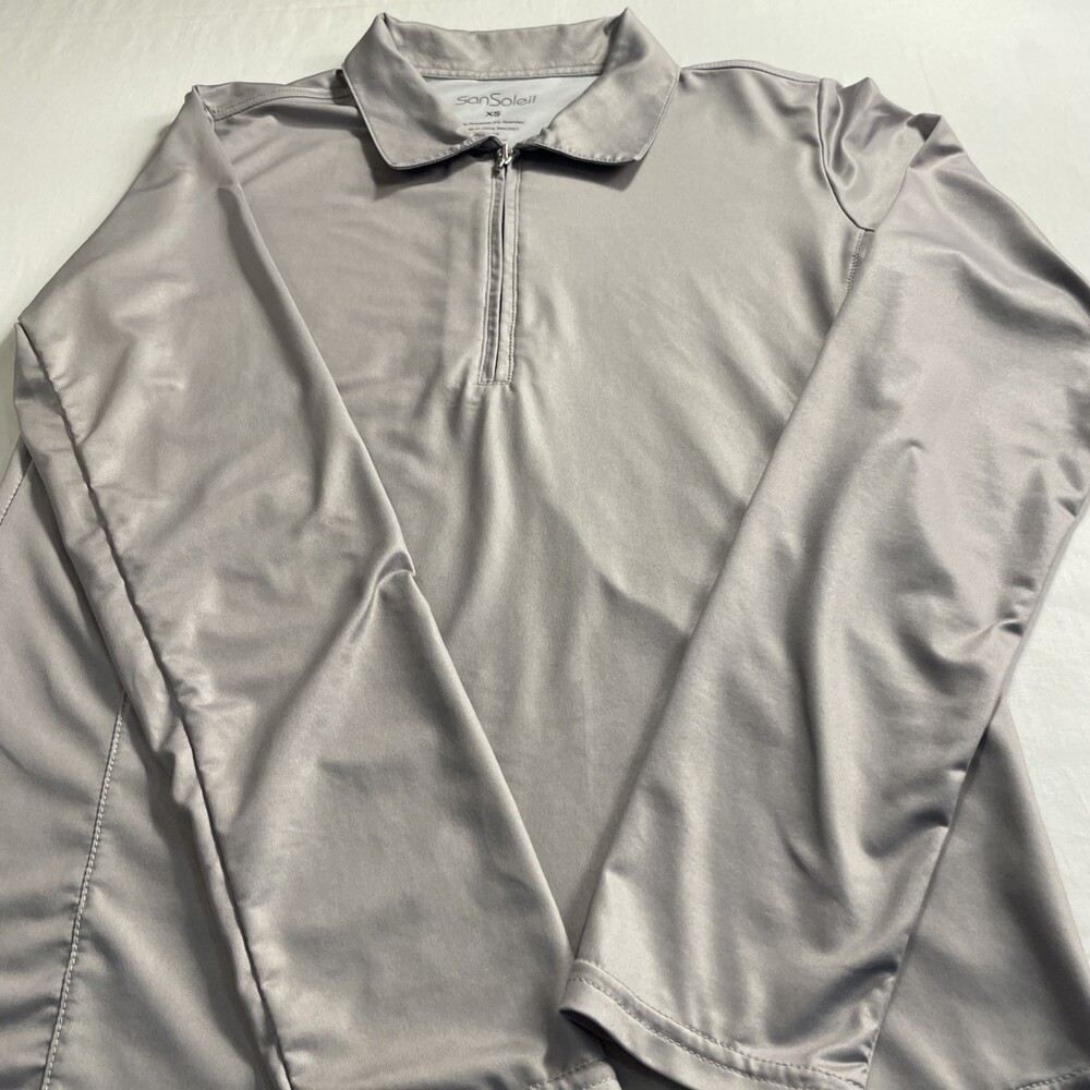 san soleil XS GREY METALLIC WOMEN’S PULLOVER LONG SLEEVE